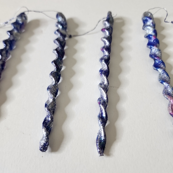 5 HANDCRAFTED Upcycled Swirly Unicorn Icecicle Ornaments HANDPAINTED Holiday - Picture 13 of 17
